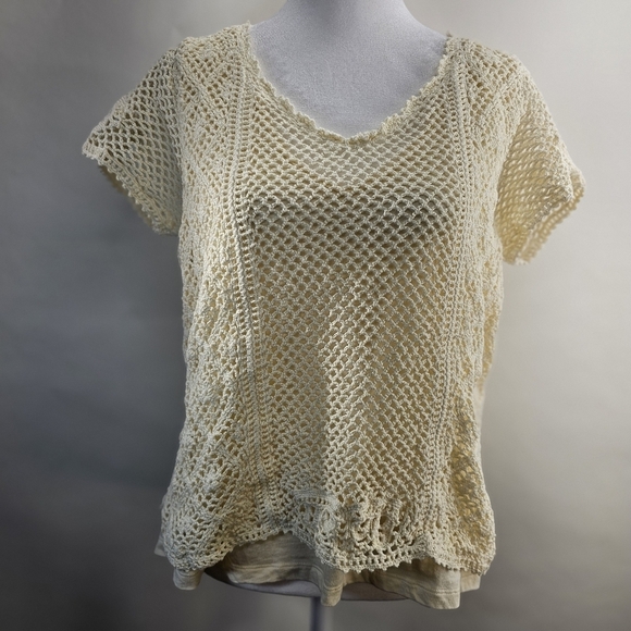 Crochet top with tank lining. Unknown size and brand - Picture 1 of 9